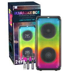 Party Box Portable Speaker LED Lights , MIC Bocina Inalámbrica Bluetooth Portatil Recargable