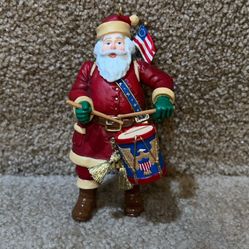 2005 Hallmark Yankee Doodle Santa Ornament Patriotic Drummer 4th July Patriotic