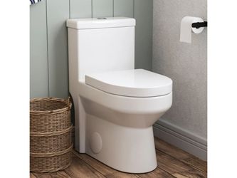 NEW! DEER VALLEY Liberty Dual Flush Compact Round Toilet in White Model # DV-1F52812R