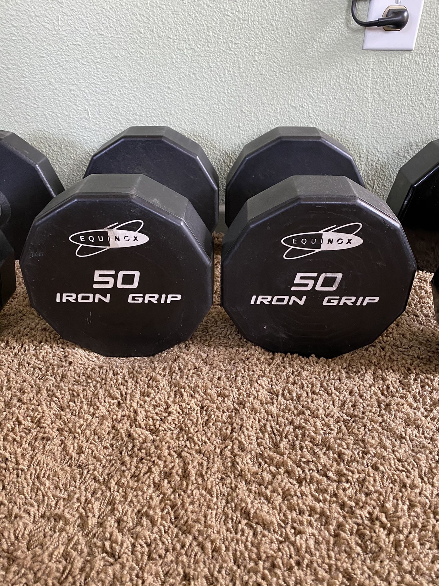 Iron grip 50lbs dumbbells