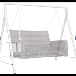 Metal Porch Swing Stand, White