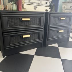 2 Nightstands Bedside Tables Pair Set 