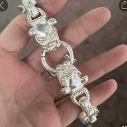 8 inches Japanese Antique Tiger Head Bracelet。