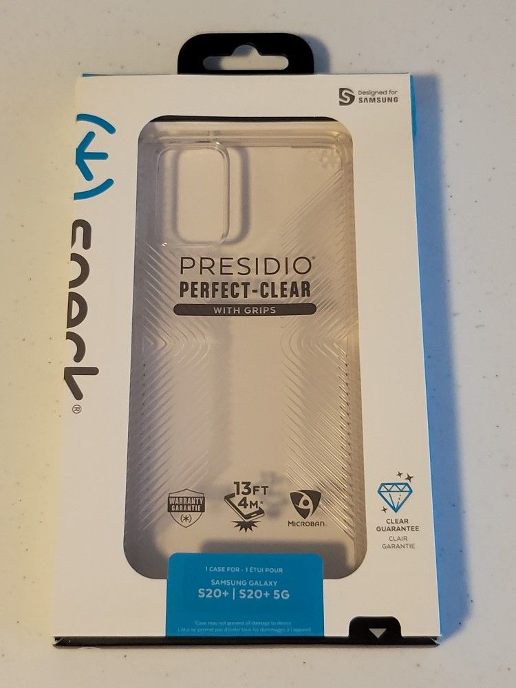 Speck Presidio Perfect Clear + Grip Case for Samsung Galaxy S20+ 5G Clear