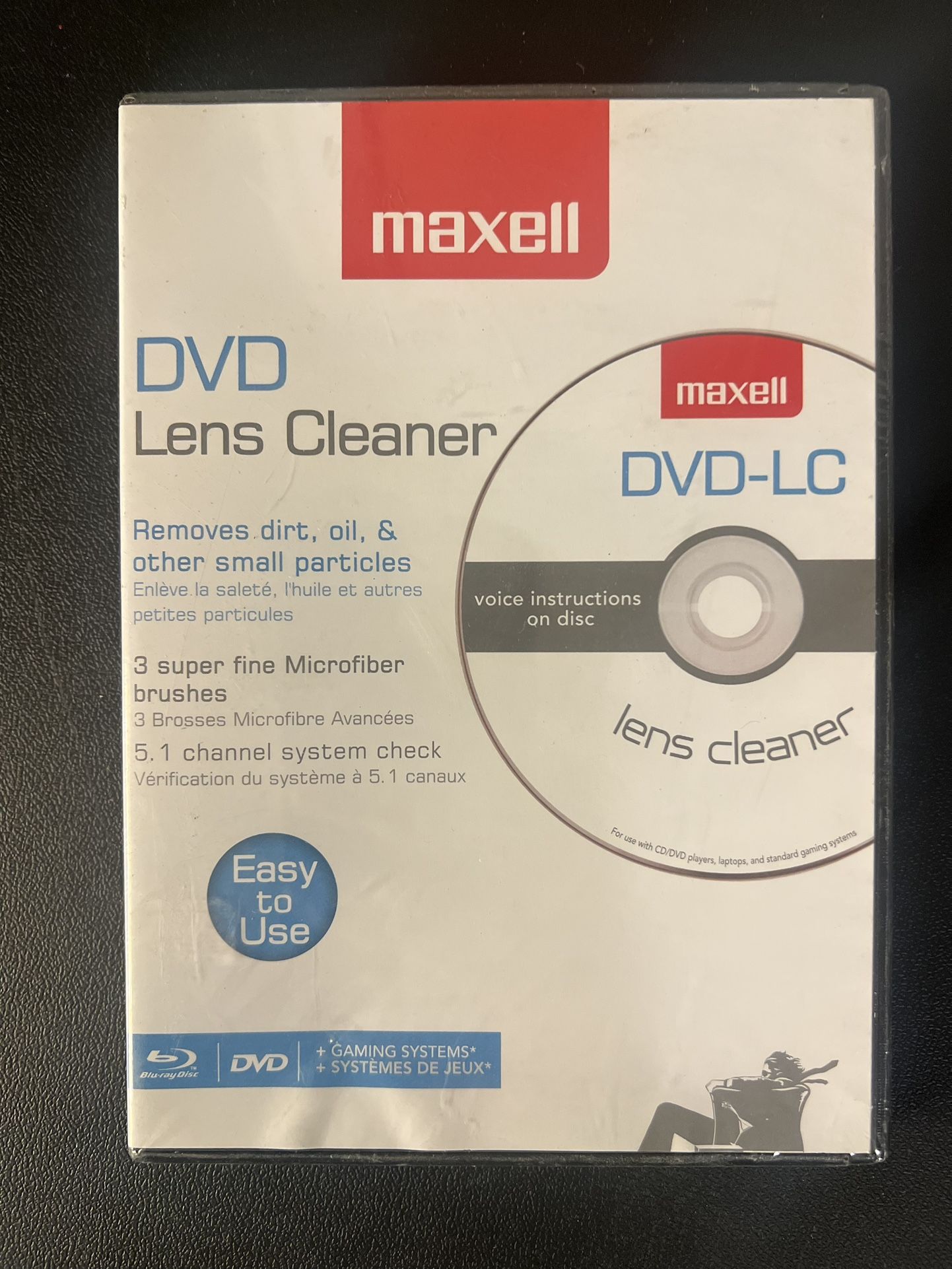Maxell – 190059, DVD Lens Cleaner with Microfiber Brush System - New Sealed