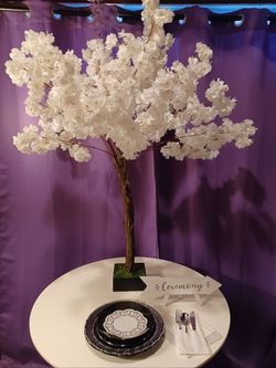 Artificial White Cherry Blossom Trees Table Centerpieces Decor 4 feet tall