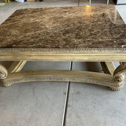 Schnadig Marble Slab Coffee Table/End Table Set 