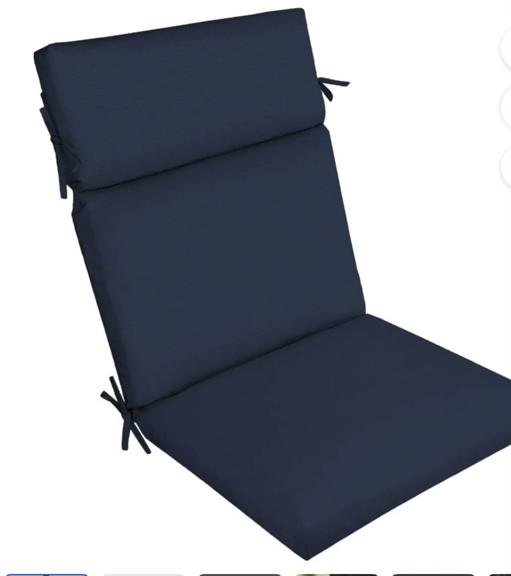 3-PK, Better Homes & Gardens 44"L x 21"W Navy Blue Outdoor Chair Cushion