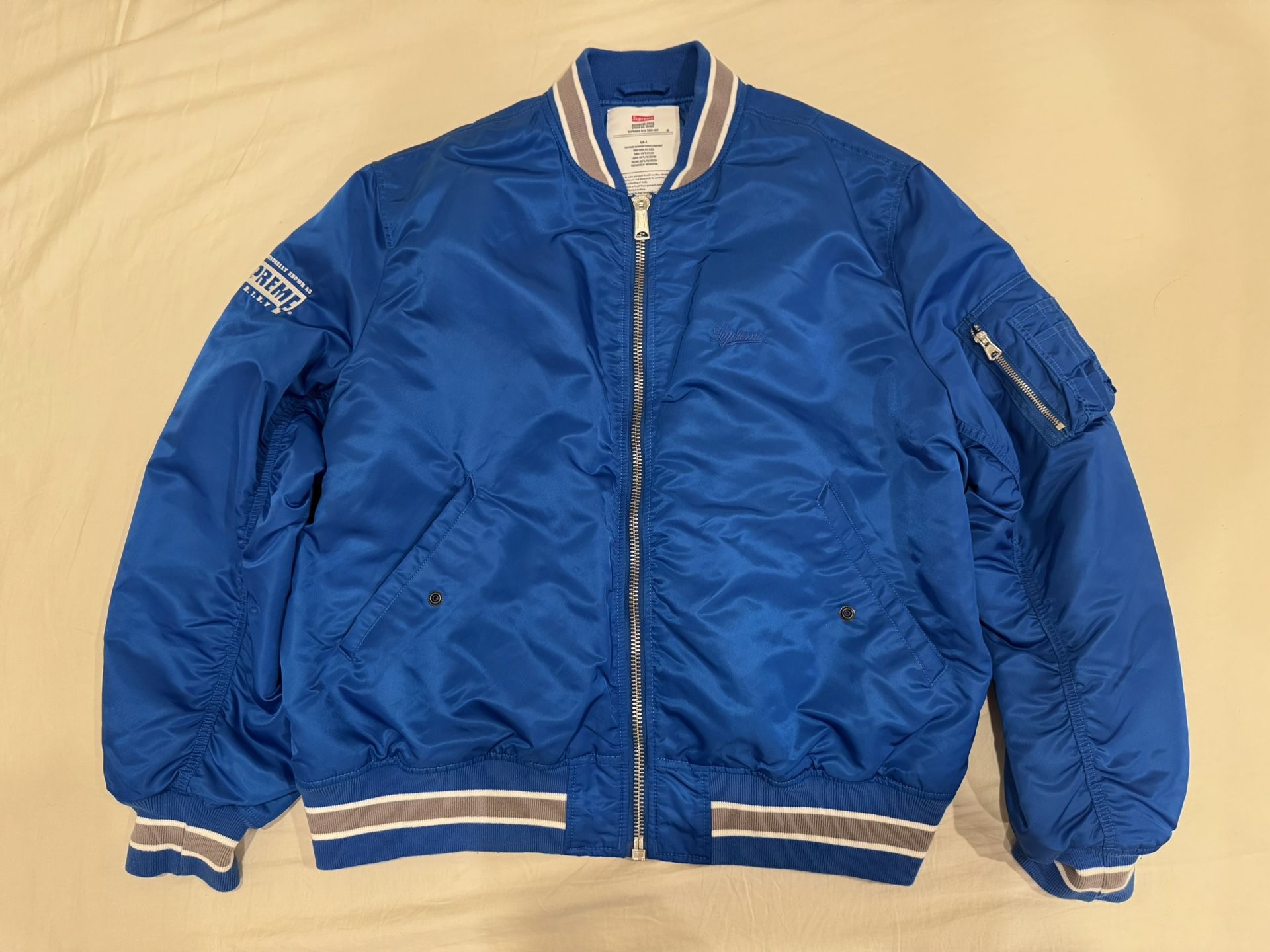 Supreme Second To None Ma-1 Jacket Blue XL