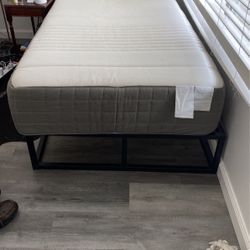 twin bed frame + mattress 