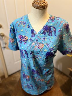 Scrub Shirt Medium Elephants 