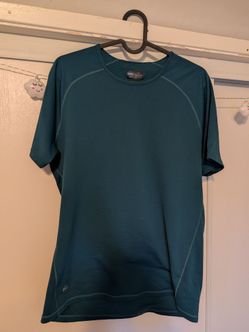 READ DESCRIPTION - Janji Men's Helio Tech Tee - Teal Blue, Medium (Men)