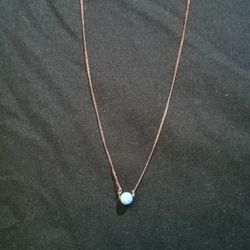 Small Opal Pendant Necklace 