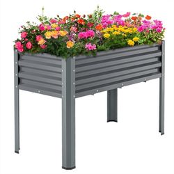 Galvanized Raised Garden Bed with Legs 48×24×32in Elevated Raised Planter Box