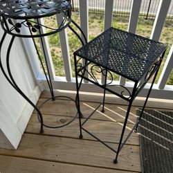 Set of Two Metal Plant Stands