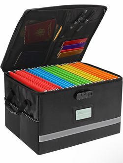 File Organizer, Fireproof File Box with Lids, Important Document Organizer Box with Lock