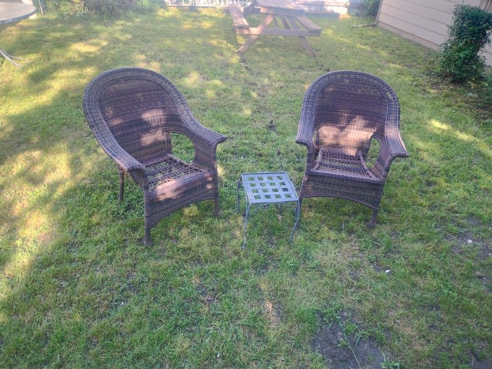 2 Outdoors And Small Table