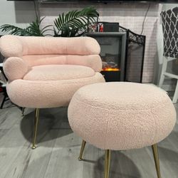 pink chair + ottoman 😍
