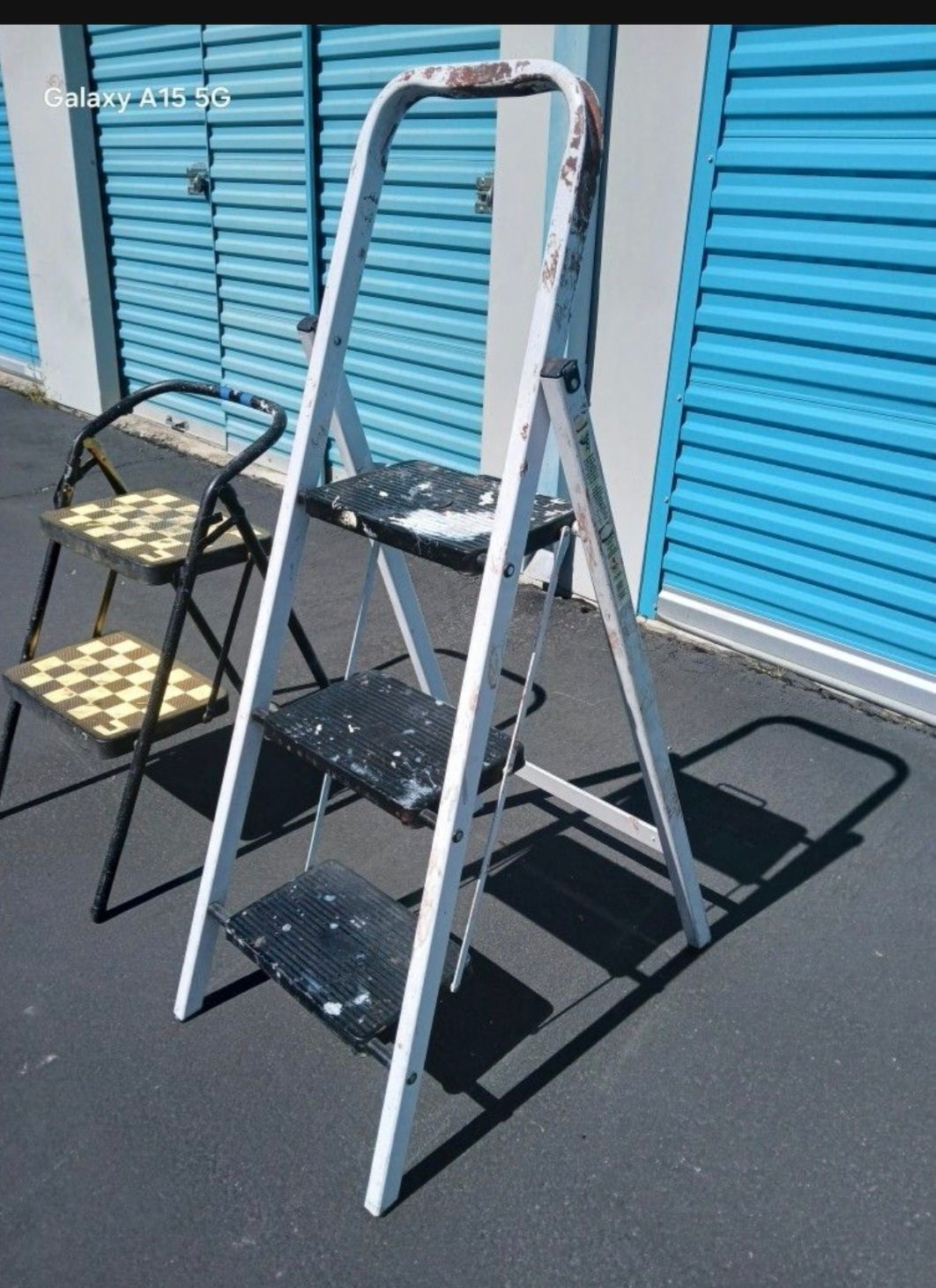2 Folding Metal Step Ladders