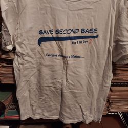 Vintage Save Second Base Breast Cancer Awareness Shirt