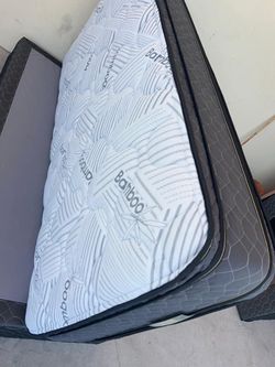 White bamboo twin size set