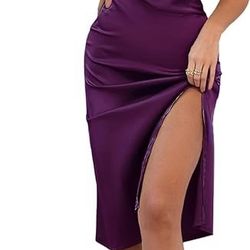 Purple Satin Dress