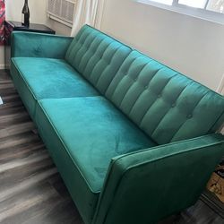 Emerald Green Velvet Futon 