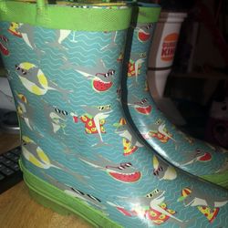 Lily & Dan Sharks Rainboots Kids Size 13/1 y