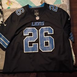 Black And Honolulu Blue Jahmyr Gibbs Lions Jersey #26