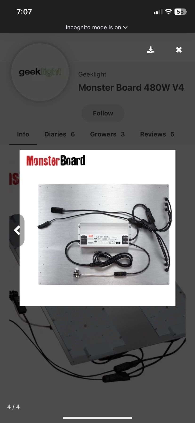 Greek light Monster Board 480w 4v