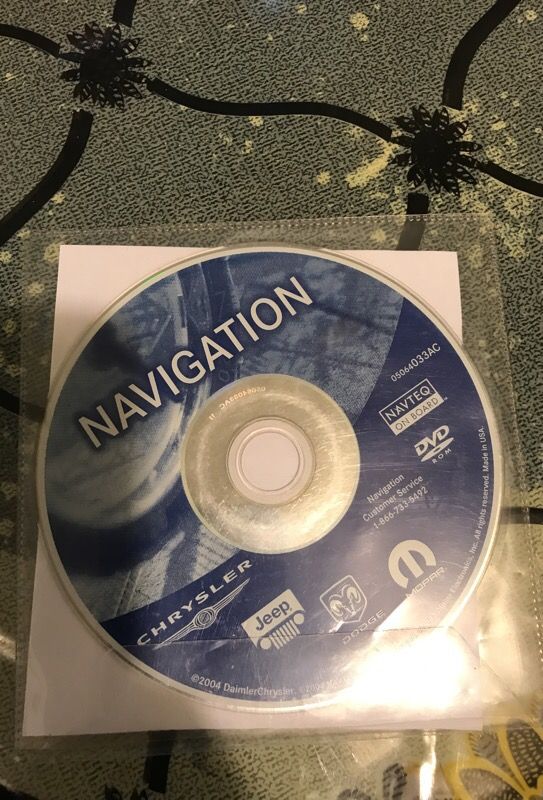 NAVIGATION DISC FOR A JEEP CHRYSLER OR DODGE NAVIGATION DISC DVD 05064033AC