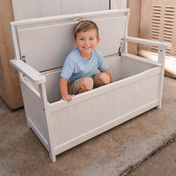 Outdoor infoor Bench with Storage Weatherproof Strong Load-Bearing Capacity, Outdoor Bench Wooden with a Back for Parks, Balconies, and Courtyards(Whi