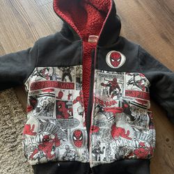 Boys Sherpa Lined Spider-Man Jacket Size 6