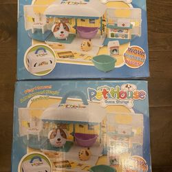 REMOKING STEM Pretend Pet Toy Play Kit, Funny Portable Handbag Pet House Scene Storage with 2 Pretend Play Dogs, Educational Learning Roleplay Gift 