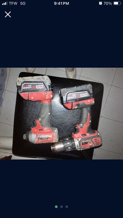 Mileuakee Cordless Drill Set w/ Battery For Each Drill And Brand New Charger
