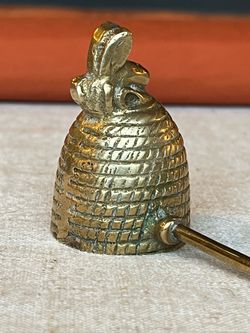 Vintage antique brass bee hive candle snuffer