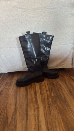 NA-KD knee-high lug sole boots
