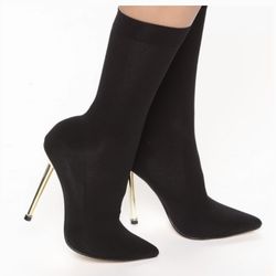 Fashion Nova Black Booties Size 7.5 