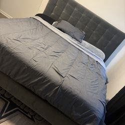 King size bed frame!!! Mattress and box spring not included