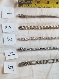 (5) sterling silver bracelets -$45 each or all five for $200