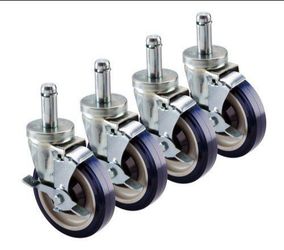 Krowne 30-151S Universal Wire Shelving Casters 5" – 4-Pack Silver Series
