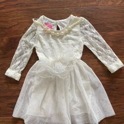 New Baby Girl 18-24months White Lace Dress Bridesmate Christening Wedding Outfit