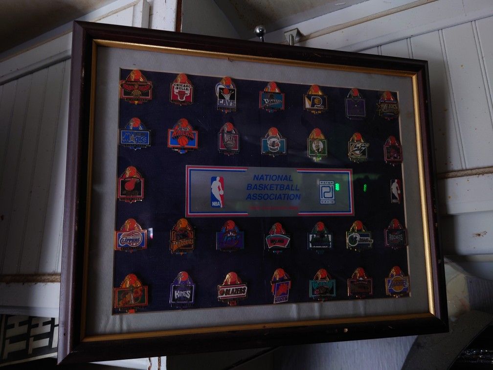 Vintage NBA Pins In Frame