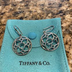 Tiffany & Co Picasso Silver Zellige Dangle Earrings. 
