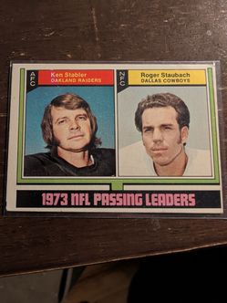 Topps 1974 NFL passing leaders for 1973 card number 329