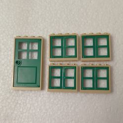 Lego Door , 4 windows and frames 