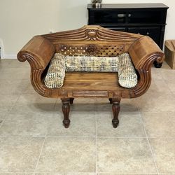 Beautiful 1 of 1 Handmade Antique Teakwood Bench