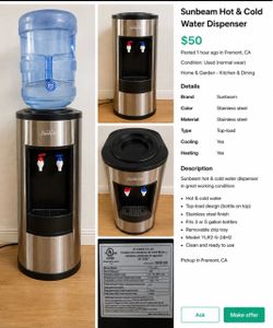 Sunbeam Hot & Cold Water Dispenser – Stainless Steel