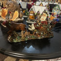 Christmas houses and statues