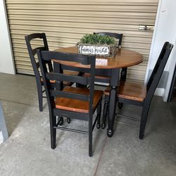 Heavy Solid Wood Table And 4 Chairs 